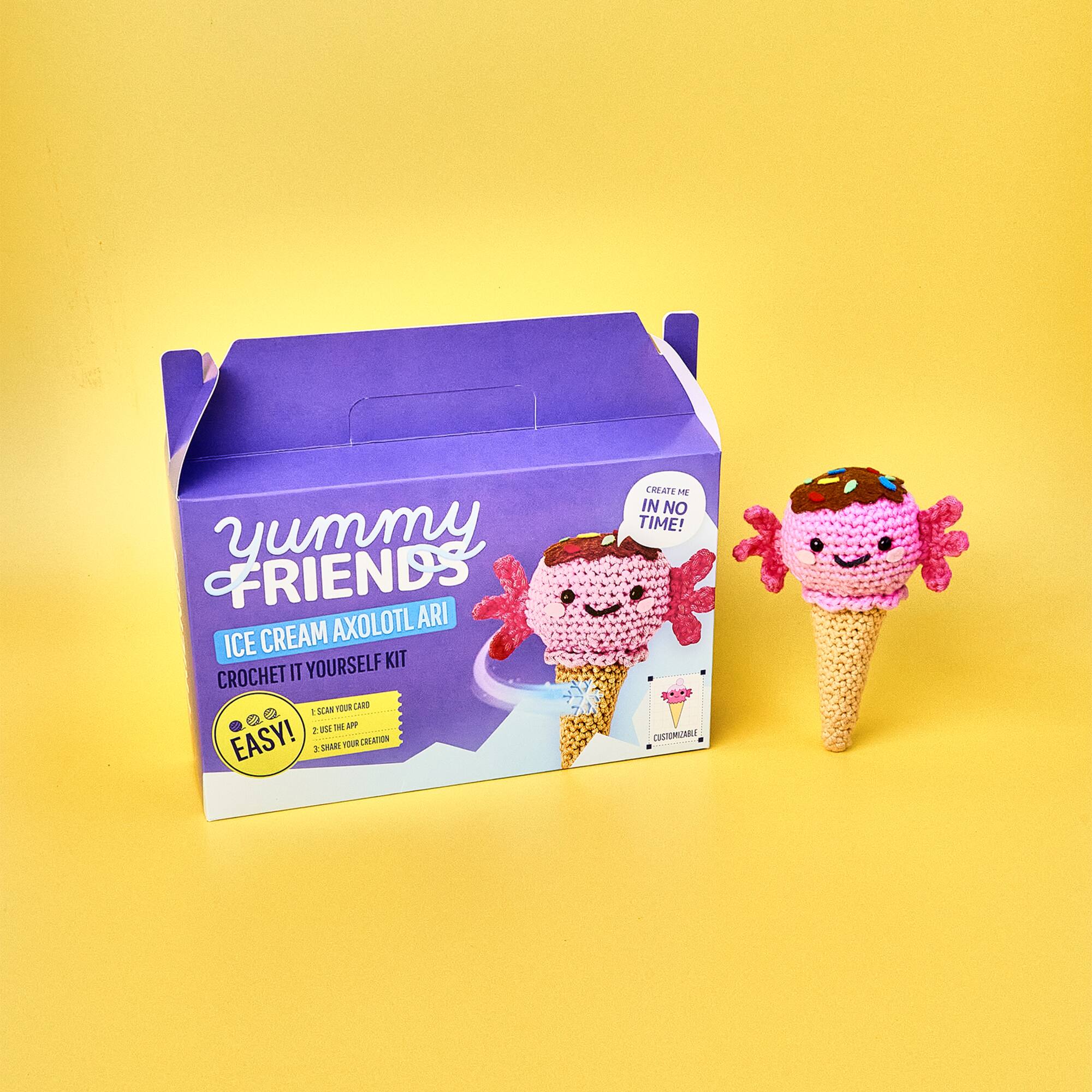 Lion Brand® Ice Cream Axolotl Ari Yummy Friends Kit